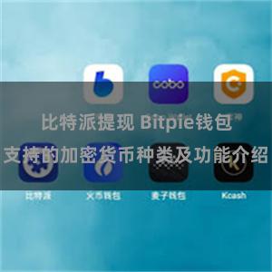 比特派提现 Bitpie钱包支持的加密货币种类及功能介绍