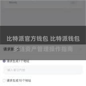 比特派官方钱包 比特派钱包多链资产管理操作指南