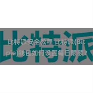 比特派安全教程 比特派(Bitpie)钱包如何设置每日限额？